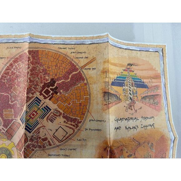 Dungeon & Dragons 2nd Edition Dark Sun 1991 City of Tyr Map ONLY- 31" × 21" - Picture 5 of 6